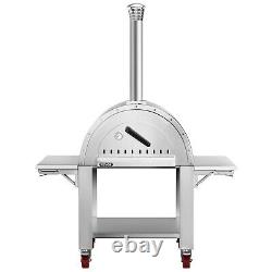 VEVOR Outdoor Wood Fired Pizza Oven 32 Movable Stainless Steel 538