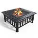 Vounot Fire Pit Square Firepit Table Brazier Garden Patio Heater Camping Outdoor