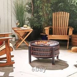 Van Haus Black And Copper Fire Pit Grill