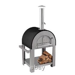 Verona Black Outdoor Wood Fired Pizza Oven with Cover