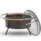 Vonhaus Copper Rim Fire Pit With Grill Rack, Spark Guard And Poker