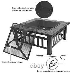 Wood Burning Fire Pit Outdoor Heater Backyard Patio Deck Stove Fireplace bowl