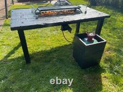 Wood Effect Garden Table Fire Pit BBQ Barbecue Mint Condition