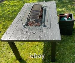Wood Effect Garden Table Fire Pit BBQ Barbecue Mint Condition