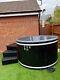 Wood Fired Fiberglass Hot Tub With Outside Heater Can Sit 7-8 People