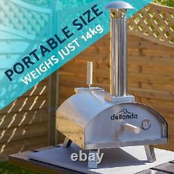 Wood-Fired Pizza Oven 14 380°C Portable Stainless Steel