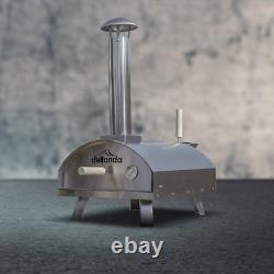 Wood-Fired Pizza Oven 14 380°C Portable Stainless Steel