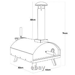 Wood-Fired Pizza Oven 14 380°C Portable Stainless Steel