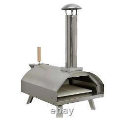 Wood-Fired Pizza Oven 14 380°C Portable Stainless Steel