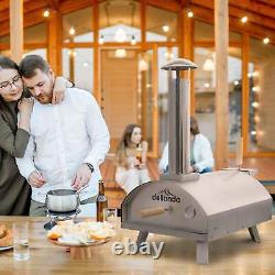 Wood-Fired Pizza Oven 14 380°C Portable Stainless Steel