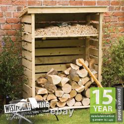 Wooden Garden Log Store Outdoor Fire Wood Storage Cover Single Double 4ft 7ft