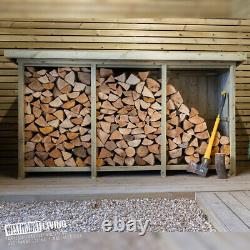 Wooden Garden Log Store Outdoor Logstore Fire Wood Storage Double Triple