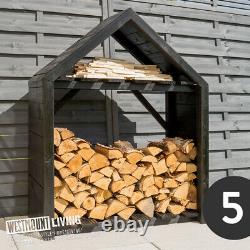 Wooden Log Store Rack Outdoor Garden Fire Wood Storage Logs Shed 6 Styles Sizes