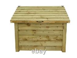 Wooden Outdoor Log Chest, Garden Fire Wood Storage Box