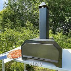 Woodfired Pizza Oven Outdoor Steel Garden Home Cooking Chimney Fire BBQ Barbecue