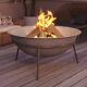Xl 120cm Round Bowl Fire Pit Garden Bonfire Steel Rust Fire Bowl With Iron Stand