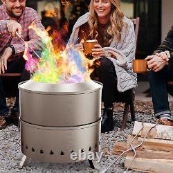 21 Foyer de feu sans fumée en acier inoxydable pour poêle de camping en plein air à combustion de bois