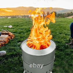 21 pouces en acier inoxydable Camping Poêle sans fumée Foyer extérieur à bois brûlant