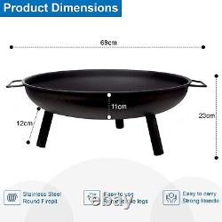 24 Foyer de Feu Rond Pliant pour Patio Jardin Bol Extérieur Chauffage de Camping Brûleur de Bûches