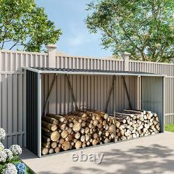 Abri de jardin en acier galvanisé pour le stockage de bois de chauffage en extérieur au Royaume-Uni