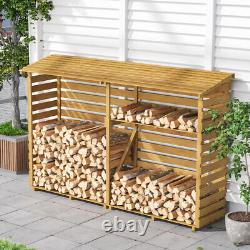 Abri de jardin en bois pour le stockage de bois de chauffage en extérieur