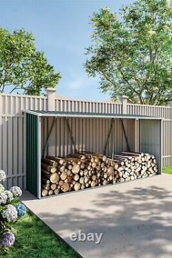 Abri de jardin en métal pour le stockage de bois de chauffage en extérieur