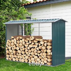 Abri de jardin en métal pour le stockage de bois de chauffage, les outils et les accessoires de jardin