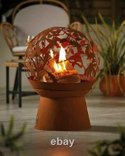 Acier Fire Pit Globe Oxidised Globe Forme Garden Heater Patio Laser Cut