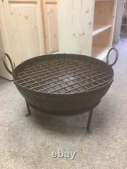 Antique Indian Kadai Fire Pit Garden Barbecue Grill Wood Burner Heater Outside