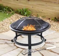 Bbq Outdoor Fire-pi Heater Mosaic Garden Table Patio Stoven Chimera Bowl Withpoker
