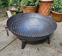 Bol de cuisson en acier pour barbecue Kadai Fire Pit de 60cm de diamètre, authentique et fait à la main.