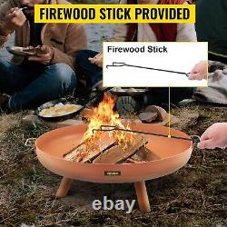 Bol en métal pour feu de bois pour utilisation en plein air sur patios ou en camping, profondeur de 30 pouces, portable.