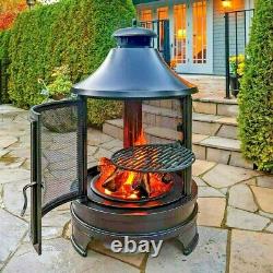 Bonjour Outdoor Steel Garden Cooking Fire Pit Grill Barbecue Bbq + Swing Out Fer