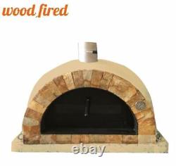 Brique Extérieur Bois Cuit Pizza Four Sable 100cm Pro Face De Roche Italienne