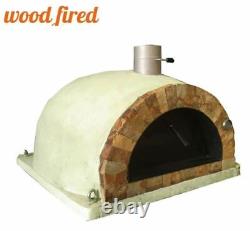 Brique Extérieur Bois Cuit Pizza Four Sable 100cm Pro Face De Roche Italienne