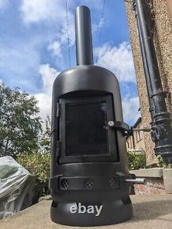 Brûleur à bois pour bouteille de gaz Cheminée Foyer à bois Fait main avec verre