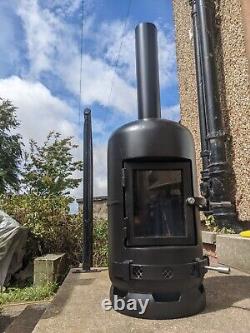 Brûleur à bois pour bouteille de gaz Cheminée Foyer à bois Fait main avec verre