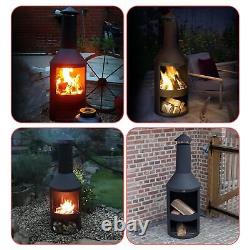 Brûleur de bûches en bois pour cheminée noire, poêle à feu, chauffage de jardin, terrasse et patio