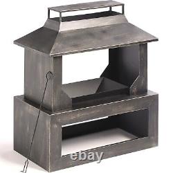 Brûleur de journal d'extérieur en acier Fuego Fire Pit Chiminea Heater avec rangement 8348