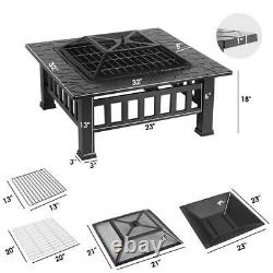 Chauffe-pâte De Feu De Qualité Bbq Firepit Garden Square Table Stove Patio Heater Avec Grill