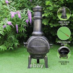Chimenea Chauffage Extérieur Patio Jardin Fire Pit Burner Bronze Fonte De Fer Chiminea