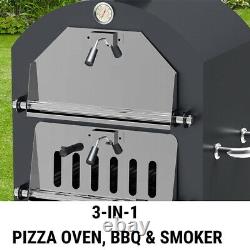 En Extérieur Pizza Four Acier Bbq Fumer Charcoal Bois Feu Barbecue Portable Cooker