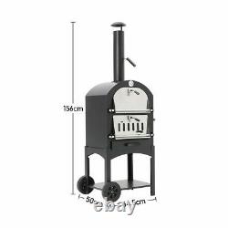 En Extérieur Pizza Oven Steel Bbq Smoker Charcoal Wood Fired Barbecue Portable Cooker