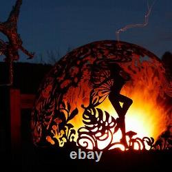 Fire Pit Fairy Garden Firepit Metal Ball Heater Globe Bowl Christmas Uk