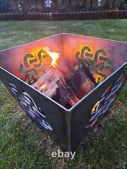 Fire Pit Outdoor Garden Bbq Patio Camping Rustique Celtique Noeud Fleur Pot En Acier