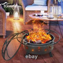 Fire Pit Star Firepit Outdoor Brazier Garden Bbq Poêle Ronde Patio Heater With LID