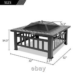 Firepit Firepit Outdoor Brazier Garden Bbq Square Table Stove Patio Heater