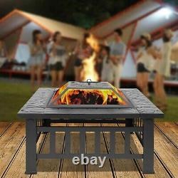 Firepit Firepit Outdoor Brazier Garden Bbq Square Table Stove Patio Heater
