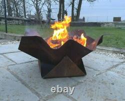 Flaneurs Corten Steel Fire Pit MID Century Sculptural Design Planter Firepit