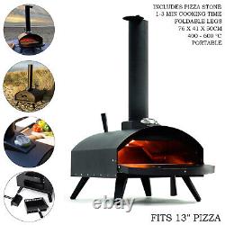 Four À Pizza Extérieur Portable Wood Fired Garden Tabletop Stone Grill Bella Black 2